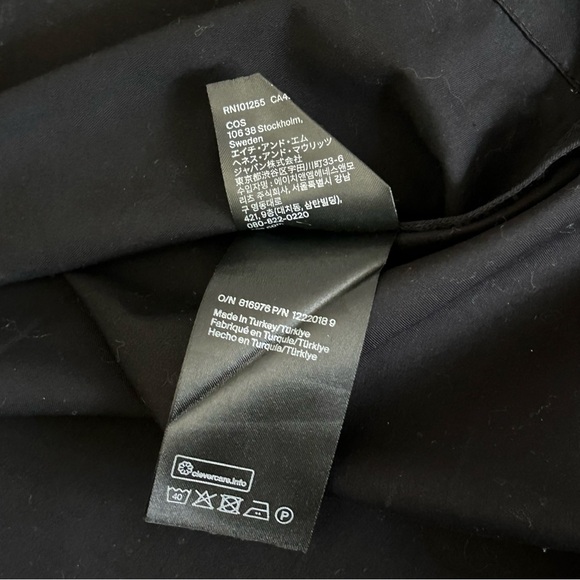 $129 COS Short-Sleeved Resort Shirt size 6 oversized color black 100% cotton - Picture 10 of 10